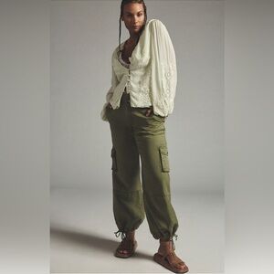 By Anthropologie Embroidered Blouse XS Mint Green